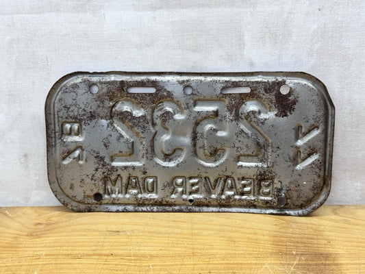 1977-1978 Beaver Dam Wisconsin Bike Plate #1255