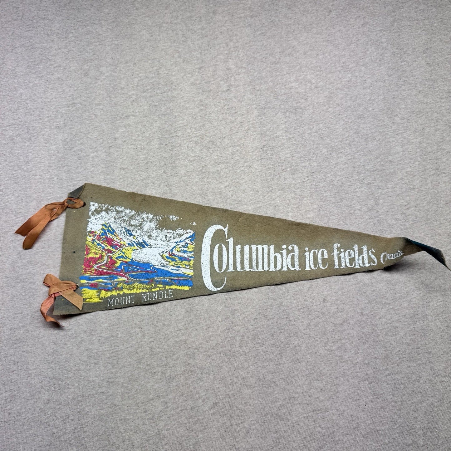 Mount Rundle Canada Vintage Fabric Pennant Banner Flag Souvenir 