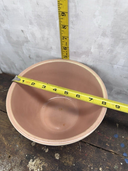 1940's Robinson Ransbottom Pottery Roseville Pastel Pink Glazed Mixing Bowl 1199