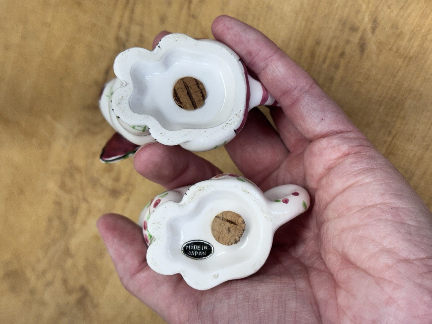 Cat And Dog Salt Pepper Shakers Japan #1143