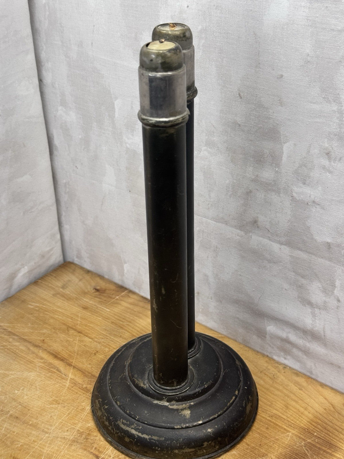Metal Stand Spring Fed Candle Holder Antique #1237
