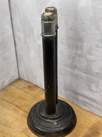 Metal Stand Spring Fed Candle Holder Antique #1237