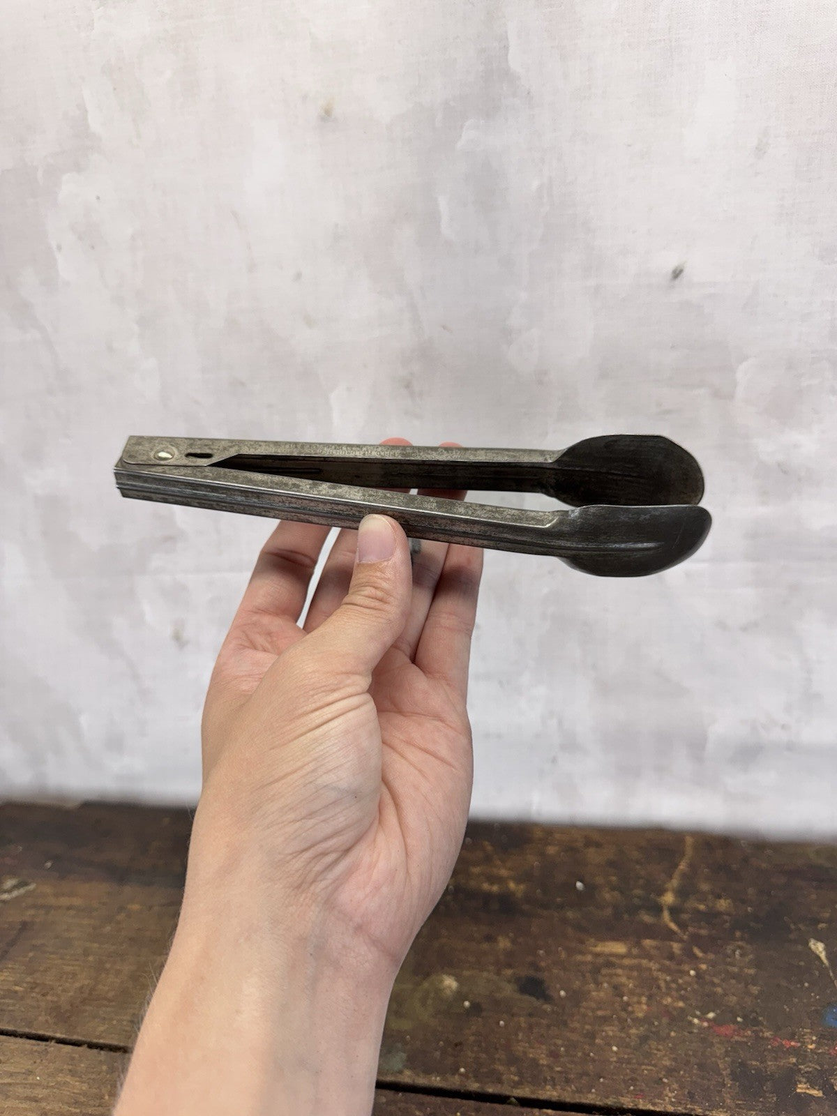 Vintage Toy Metal Tongs #1004