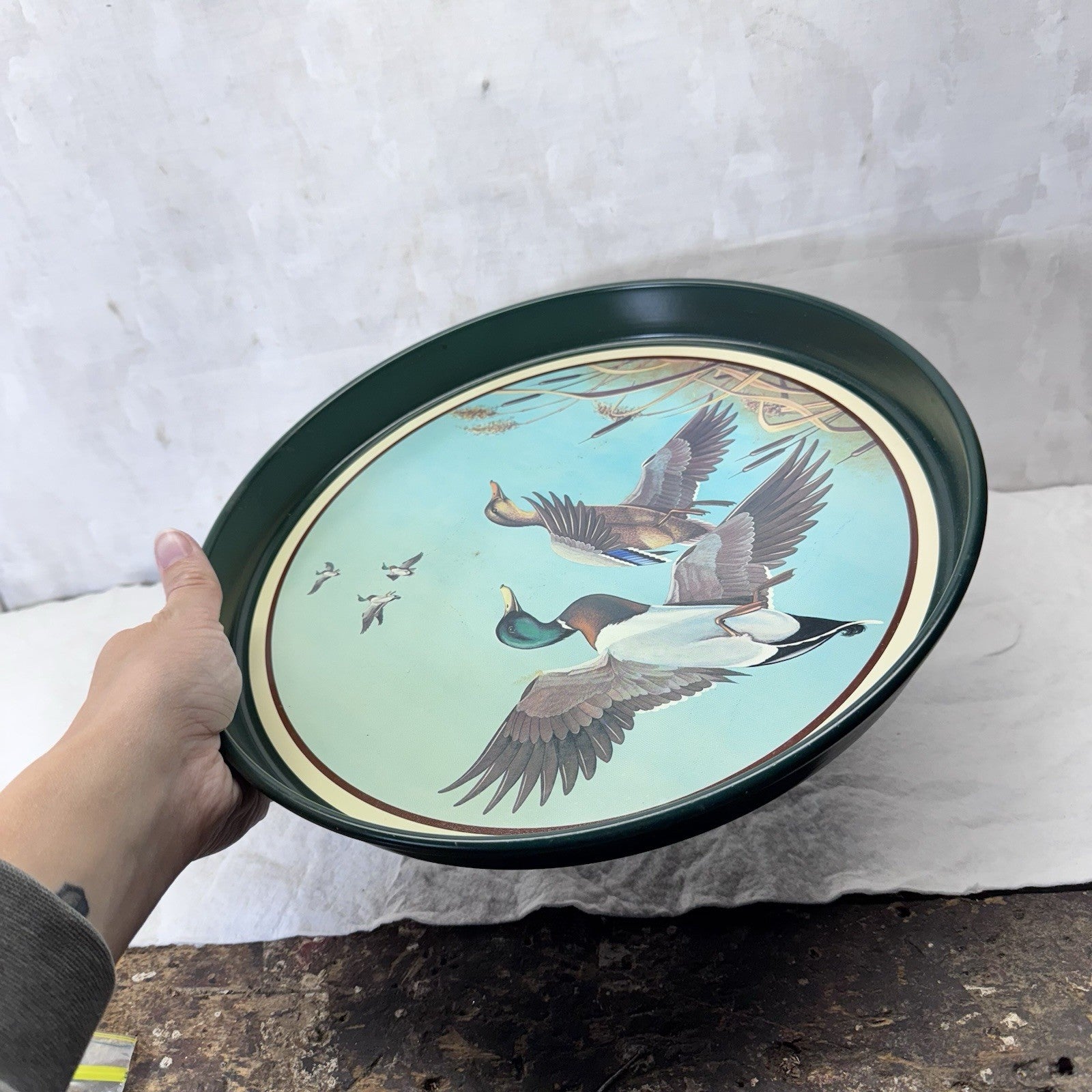 Mallards Serving Tray Vintage Metal 