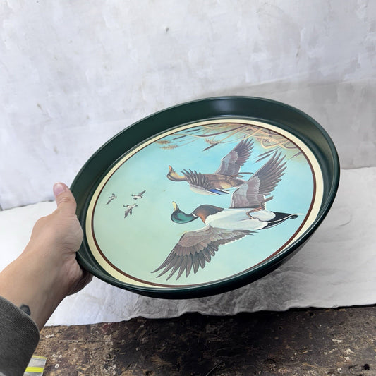 Mallards Serving Tray Vintage Metal 