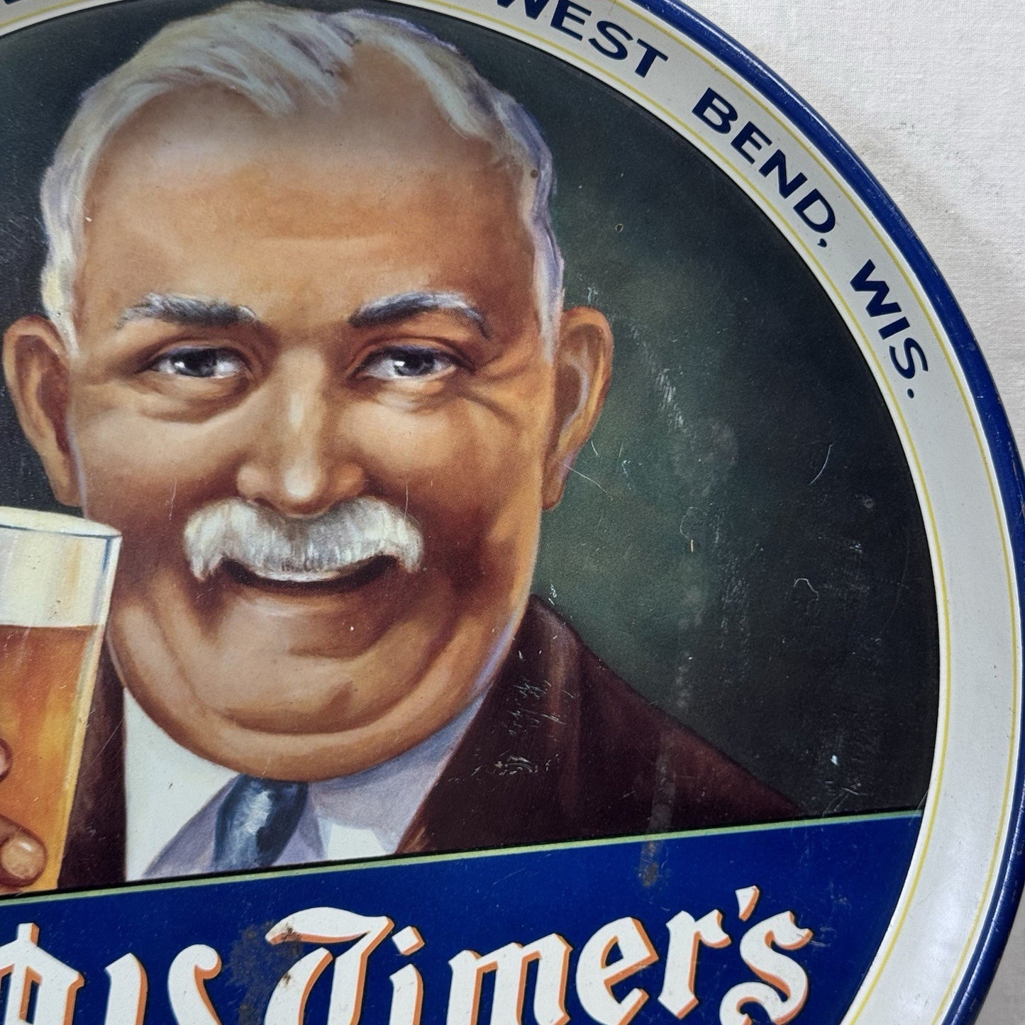 West Bend Old Timers Lager Beer Tray Wisconsin Vintage