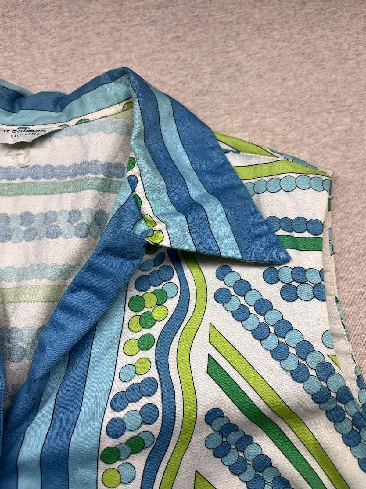 1960s Women’s Hippy Stripe Alex Coleman Sleeveless Cotton Shirt