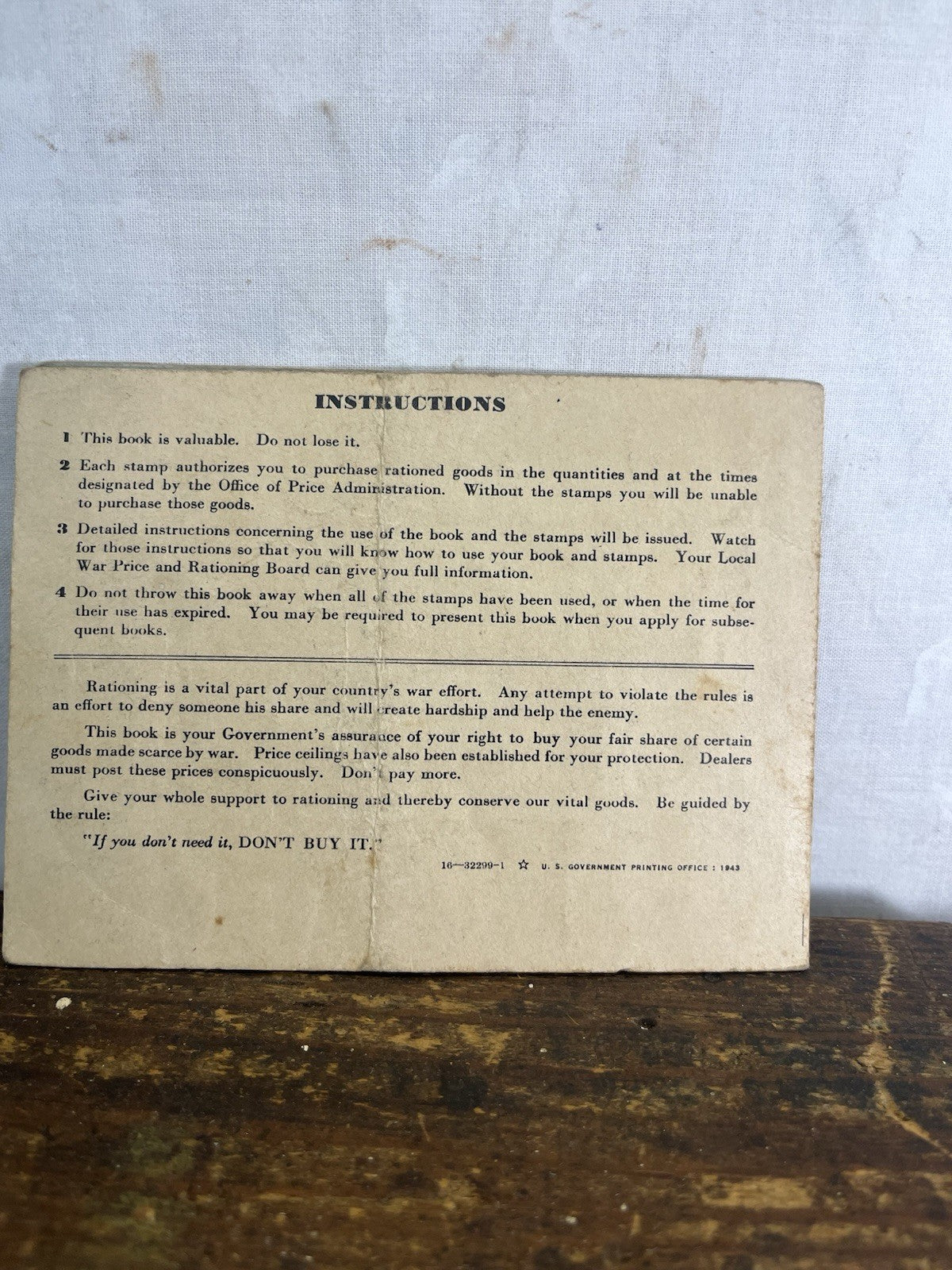 U.S. WWII World War II Ration Book No. 3 w/Stamps Vintage