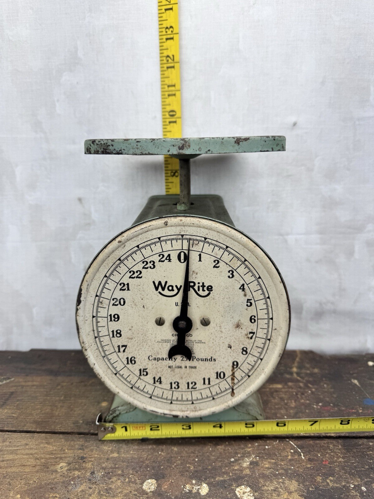 Way Rite Vintage Green Kitchen Scale #1154