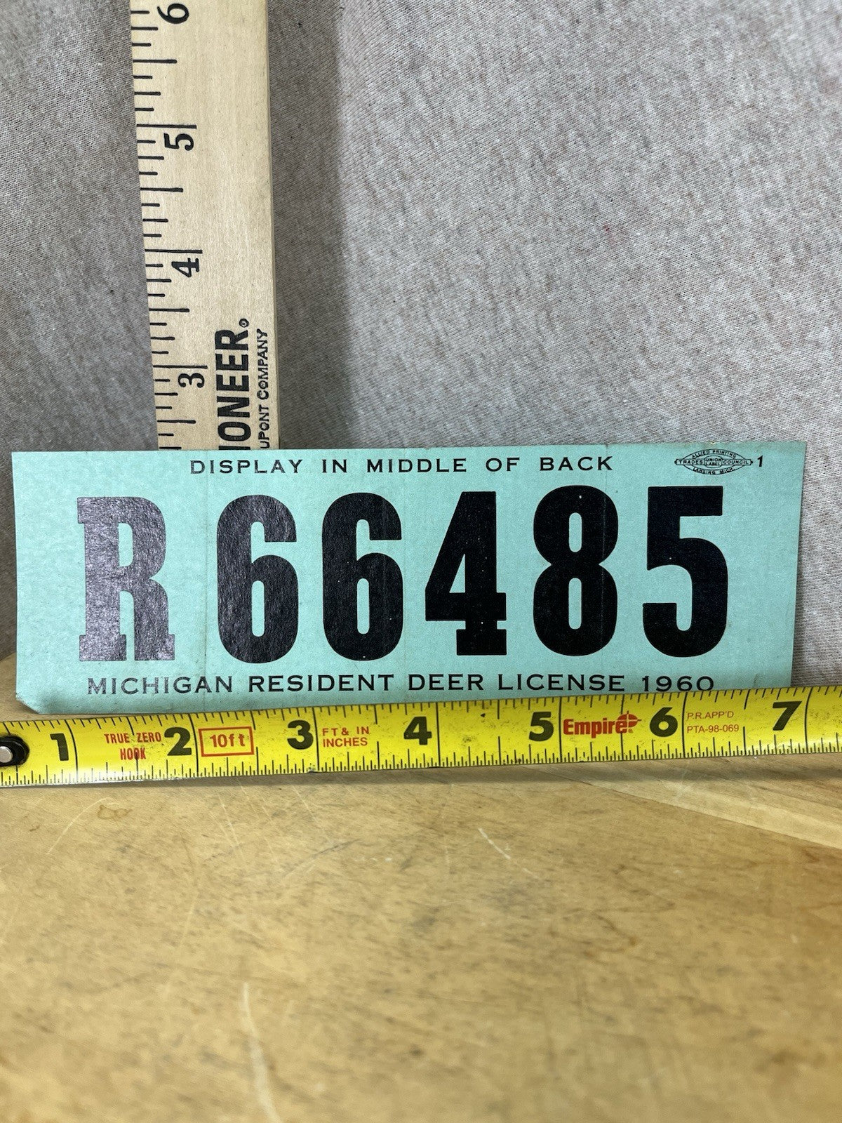 Michigan 1960 Deer Back Tag (R66485)