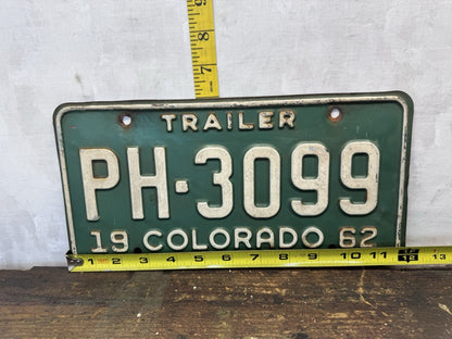 1962 Colorado Trailer License Plate #S-1704