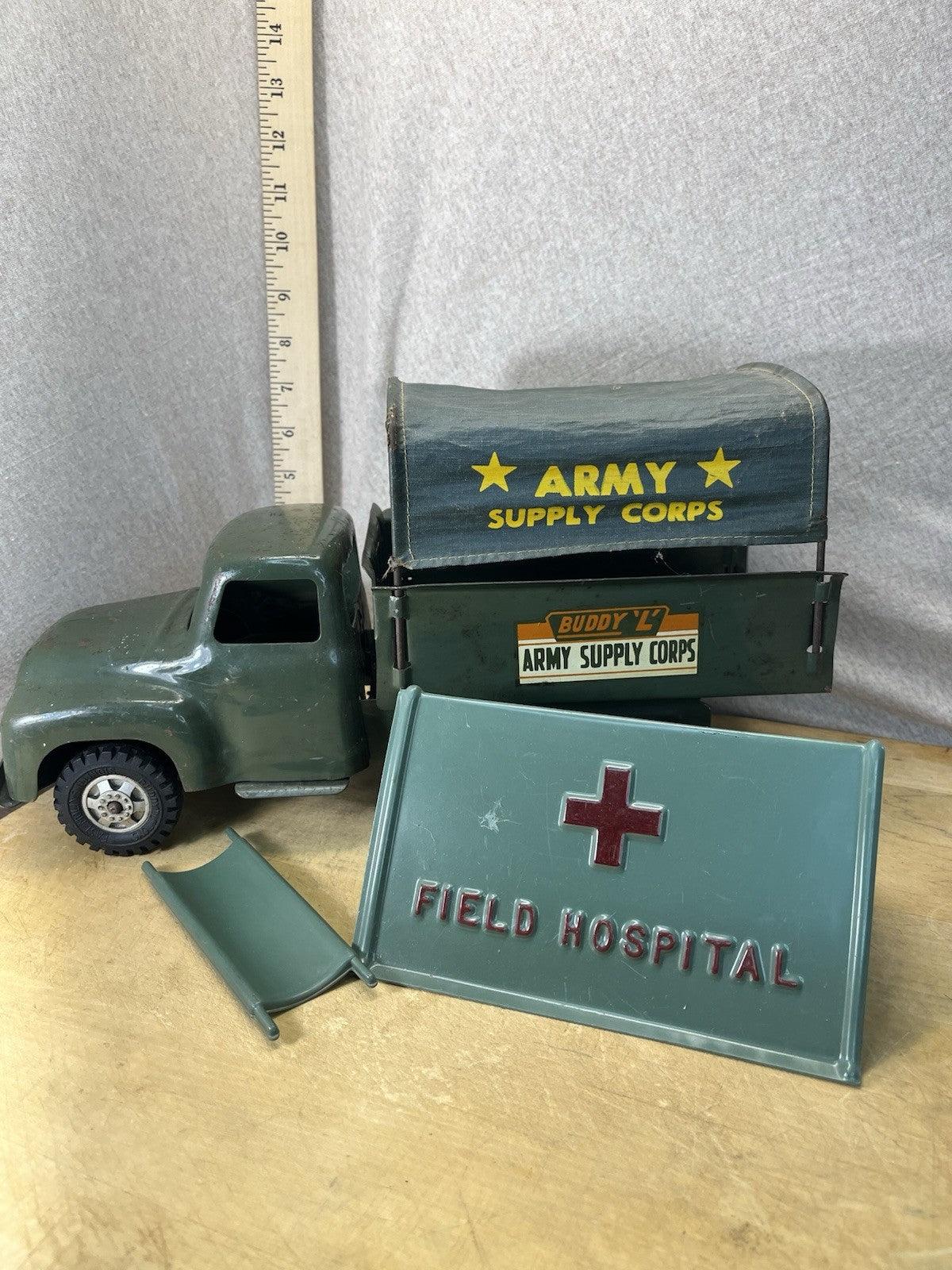 Buddy L Army Supply Corps Truck W/ Accessories 