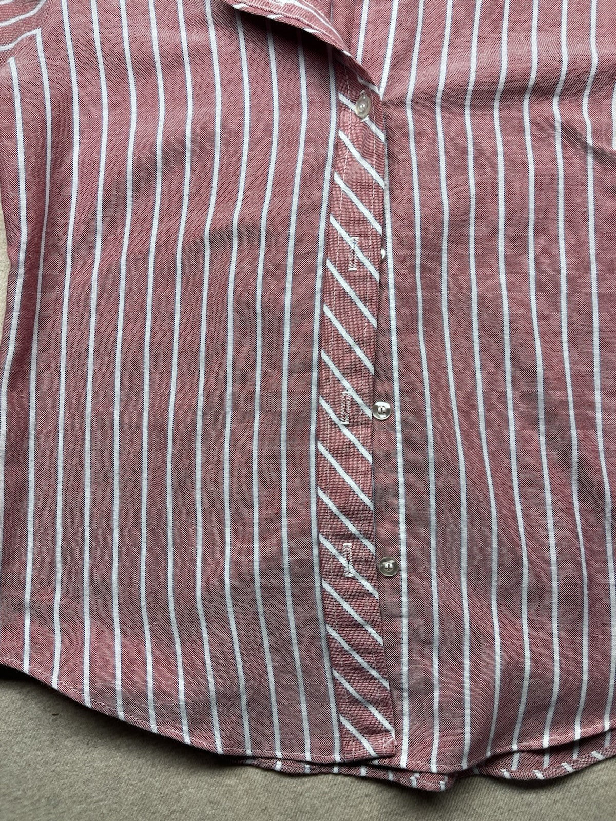 1970s, 80s Women’s L Sleeve Red Stripe Cotton Top