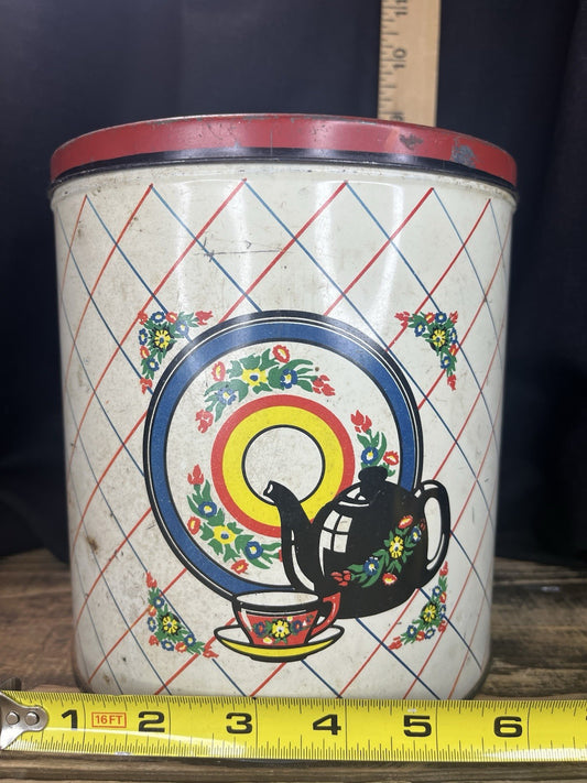 Vintage 4 Piece Canister Set With Patina Double Sided 