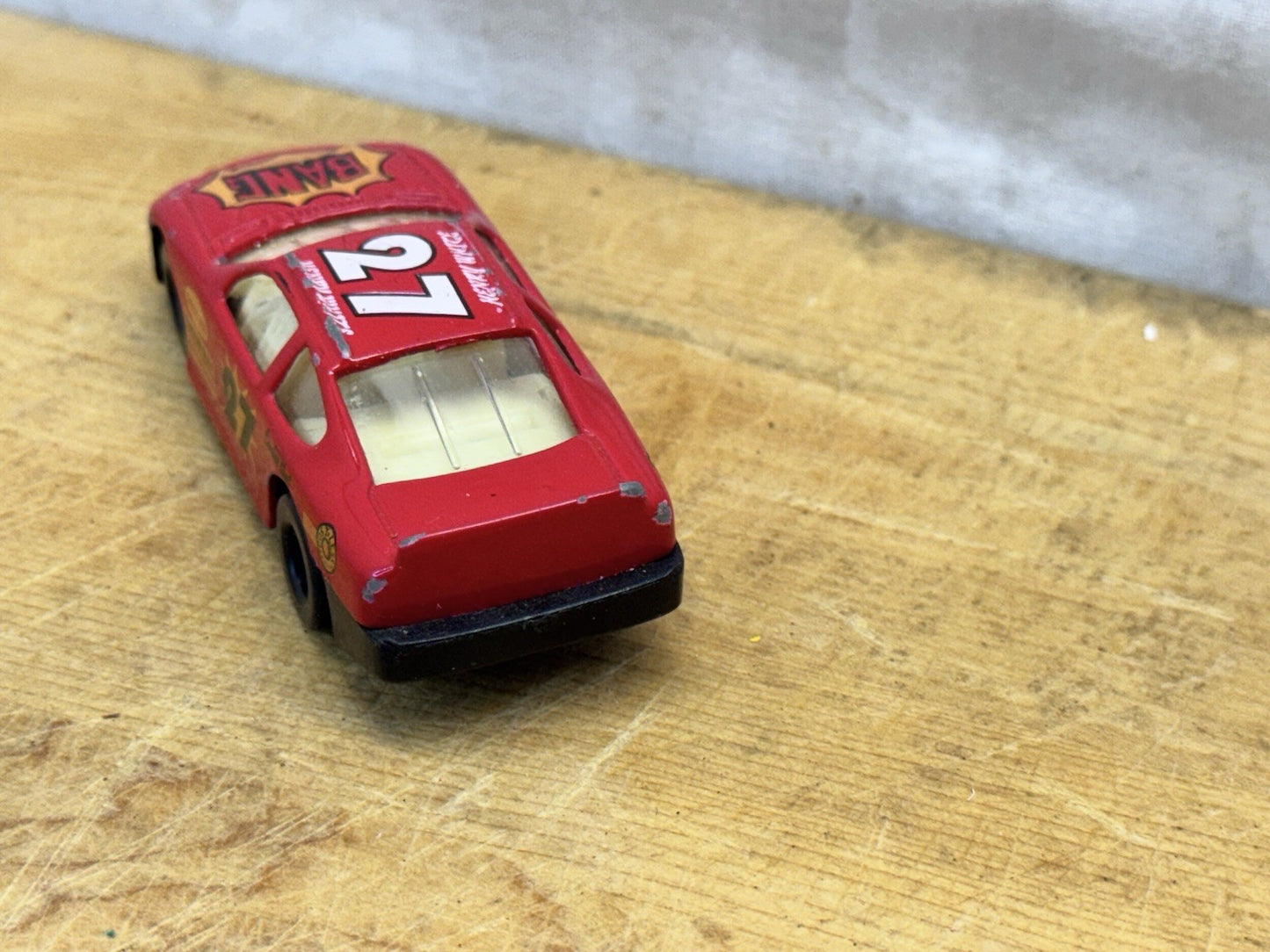 Vintage Henry White No 27 Bang Red Die Cast Model Race Car #1356