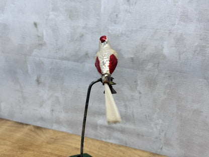 Antique Glass Clip On Bird Ornament  #1490