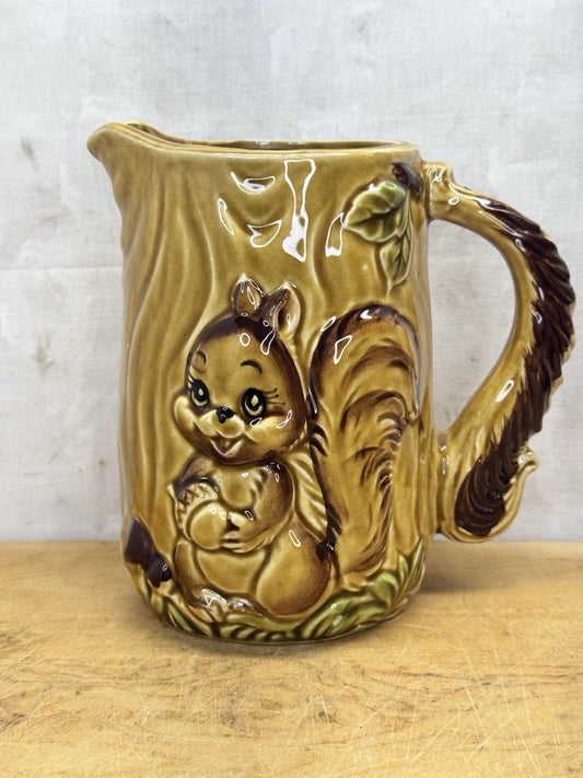 Ceramic Squirrel Pitcher Vintage #1116