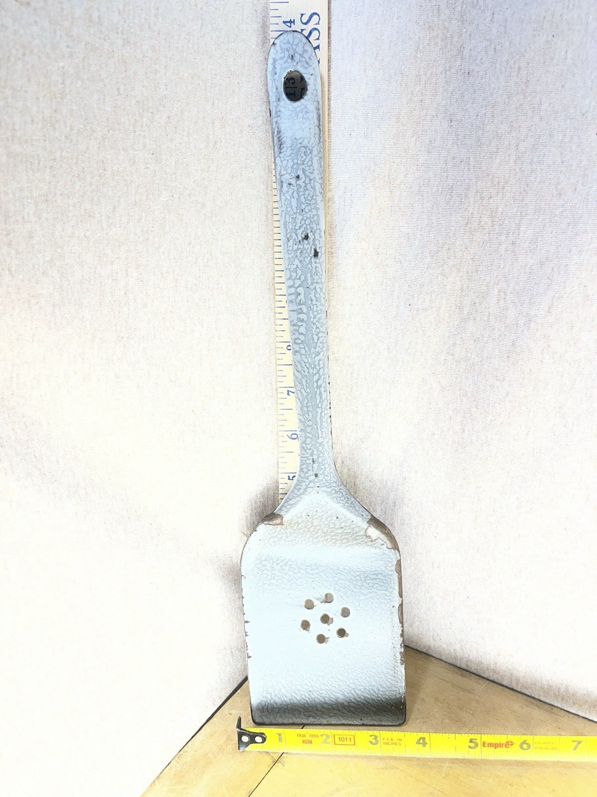 Enamel Grey Spatula Antique