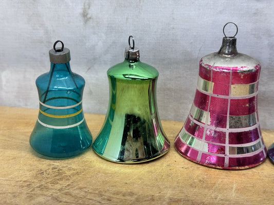 Antique 6 Bell Ornaments # 1272