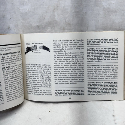 1970 Chevrolet Paper Owners Manual Vintage 