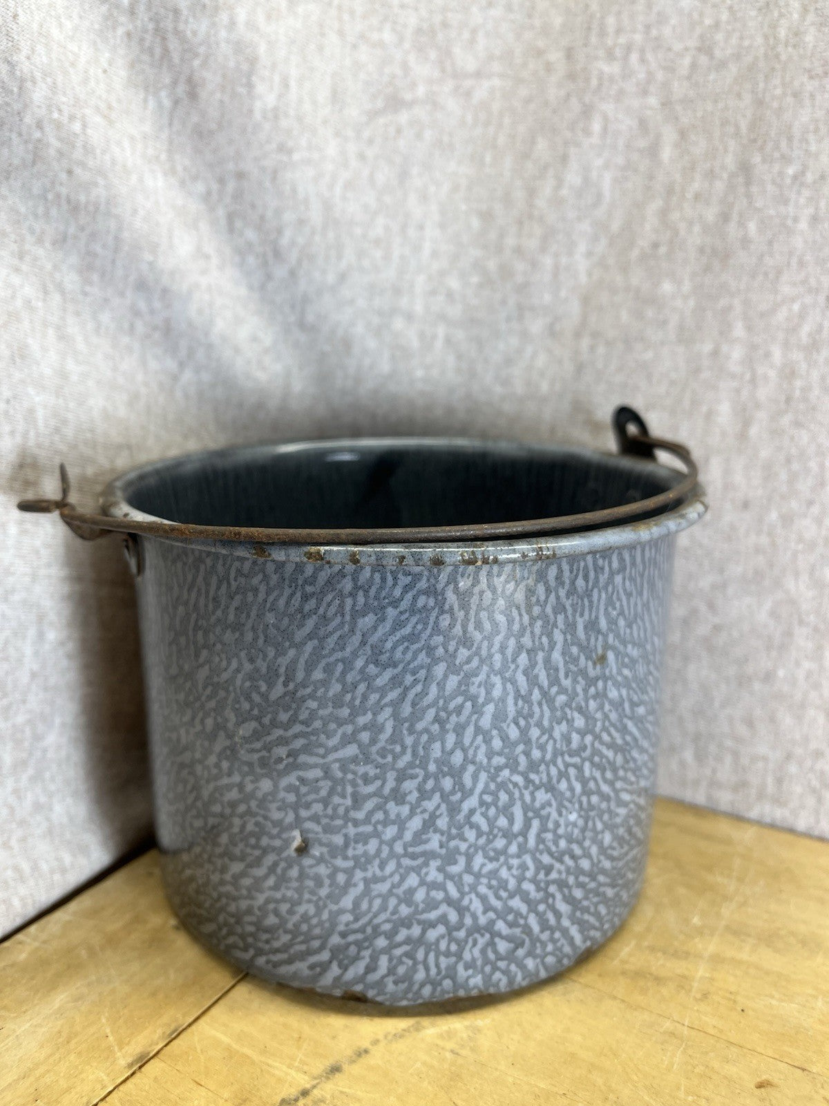 Grey Enamel Berry Bucket