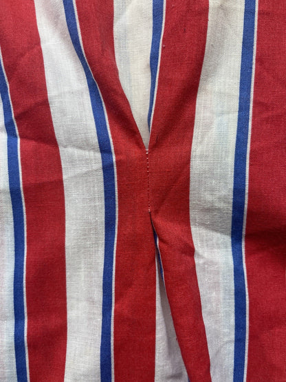 1970s Women’s Red White Blue Striped S Sleeve Cotton Shirt