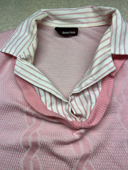 1970-80s Women’s Pink Striped S Sleeve Knit Top