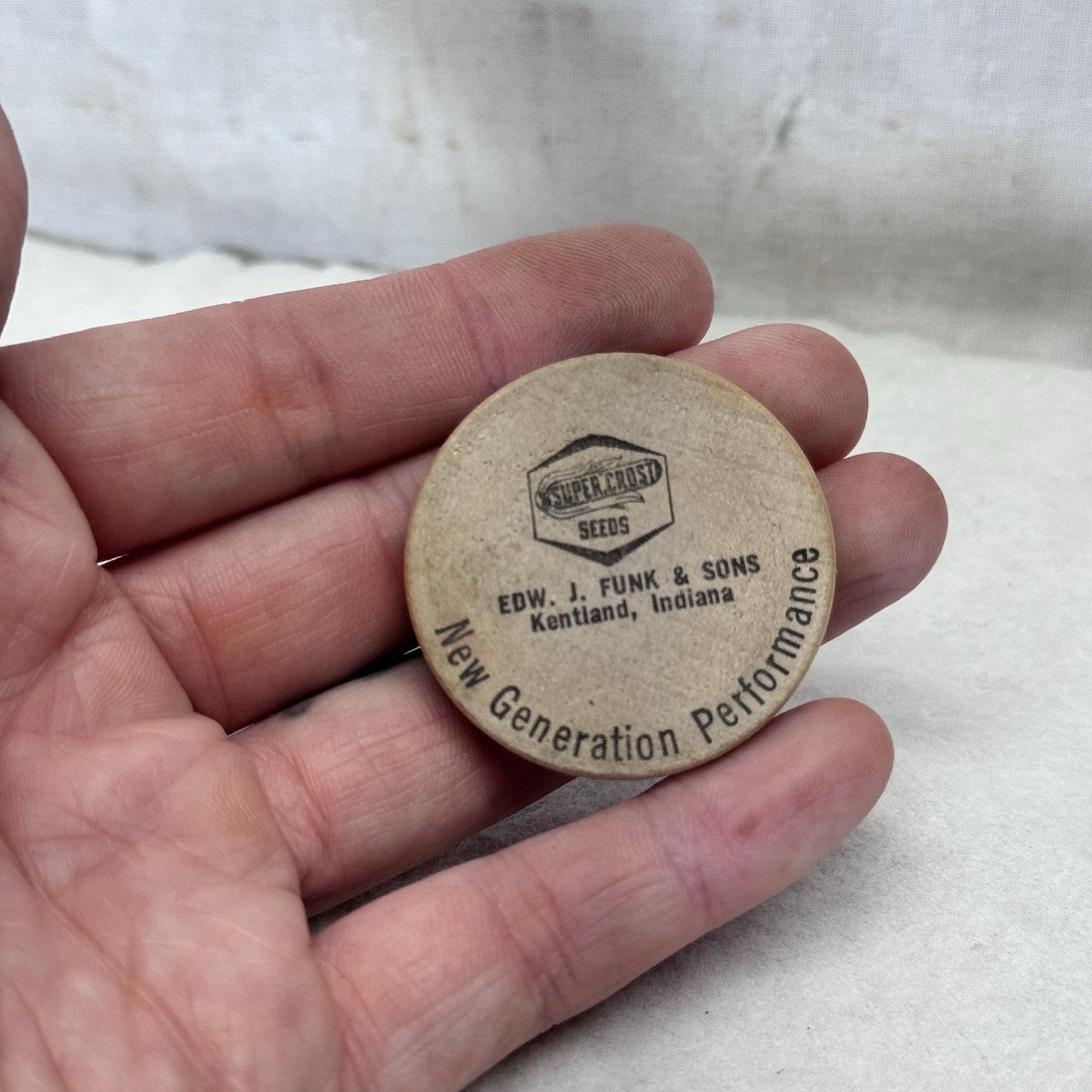 Funk & Sons Wooden Nickel Kentland Indiana Vintage