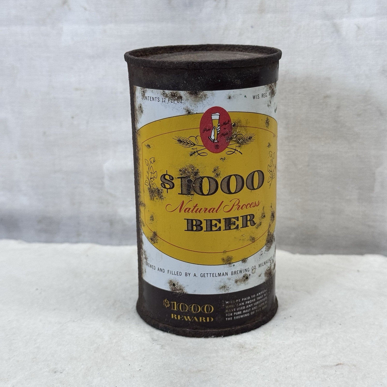1000 Natural Process Beer Can Empty Vintage Rustic
