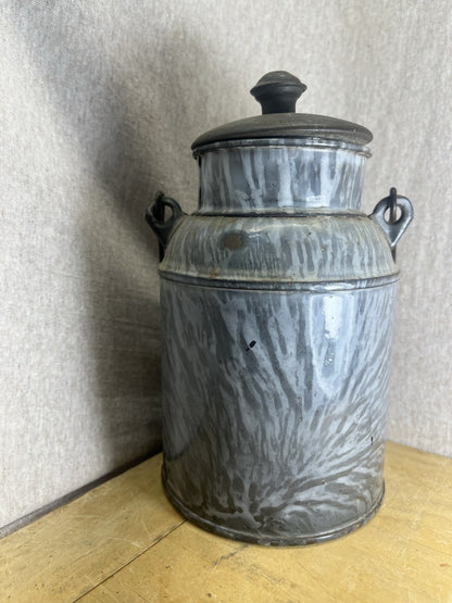 Grey Enamel 7” Cream Can