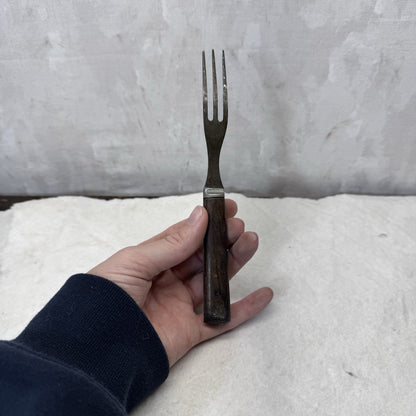 Three Prong Vintage Fork Wooden Handle