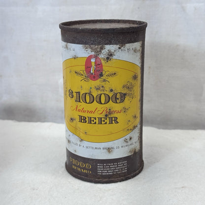1000 Natural Process Beer Can Empty Vintage Rustic