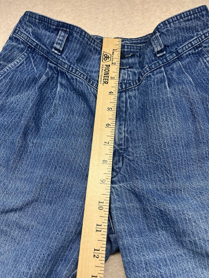 1980s Women’s High Waisted Striped Distressed Jeans
