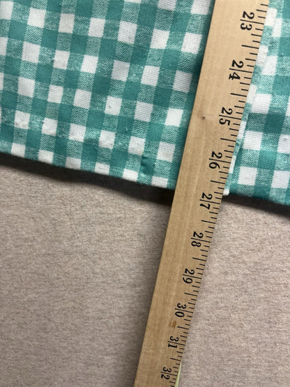 1970s Women’s Green Plaid S Sleeve knit Top W/pockets