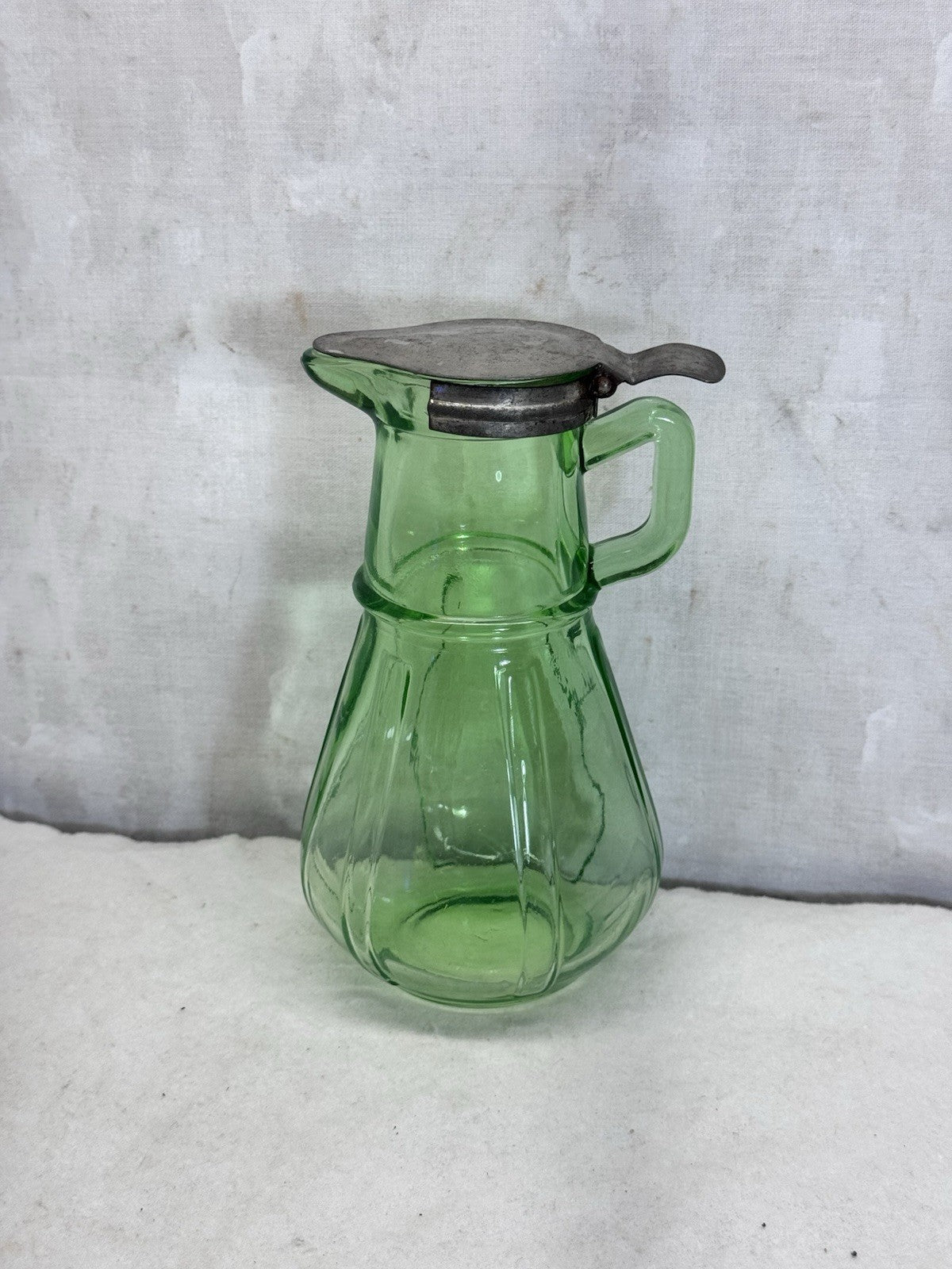Glass Green Uranium Syrup Dispenser Antique Vintage