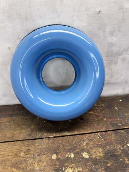 Blue And White Enamelware Bundt Cake Pan Antique #1379