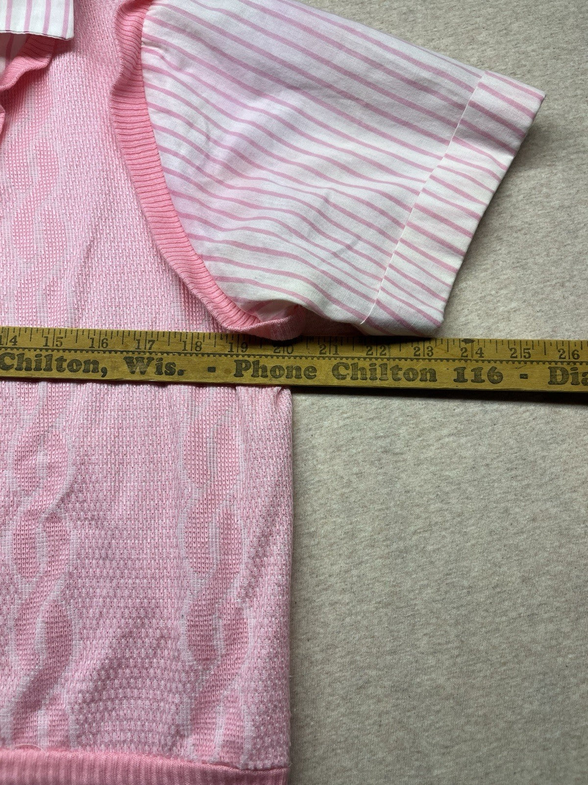 1970-80s Women’s Pink Striped S Sleeve Knit Top