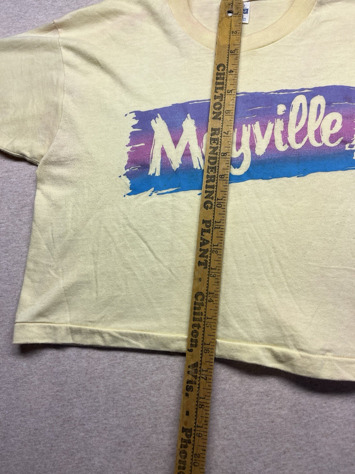 1980s Women’s Mayville Yellow Knit Crop Top