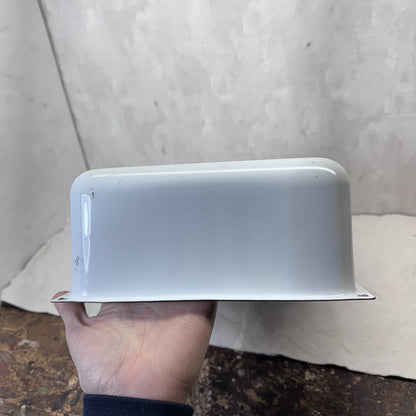 Black And White Enamelware Container Tray Storage Vintage