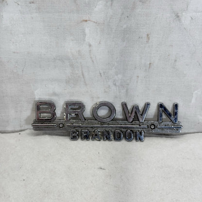 Brown Automotive Vehicle Emblem Vintage Brandon Wisconsin