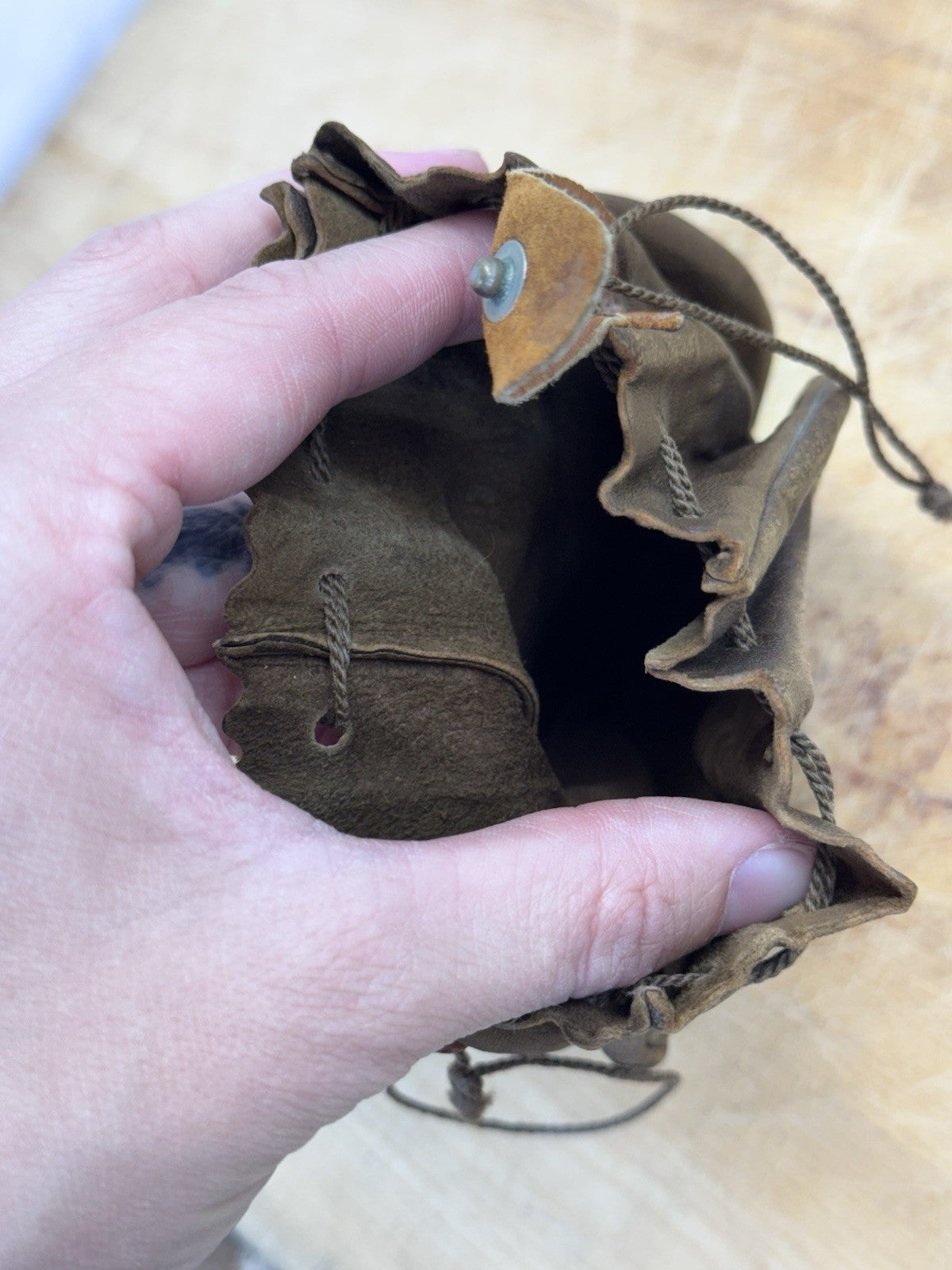 Leather Marble/Jack Pouch Antique #1394
