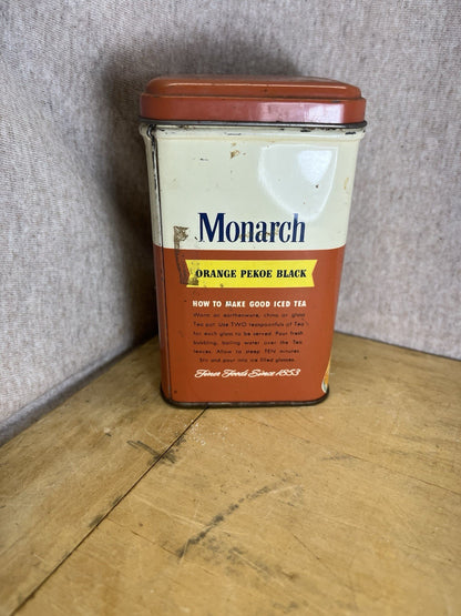 Monarch Orange Pekoe Empty Tea Tin Vintage