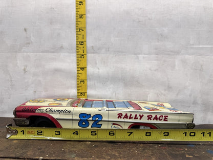Tin Litho Rally Race Car Missing Roof #1032