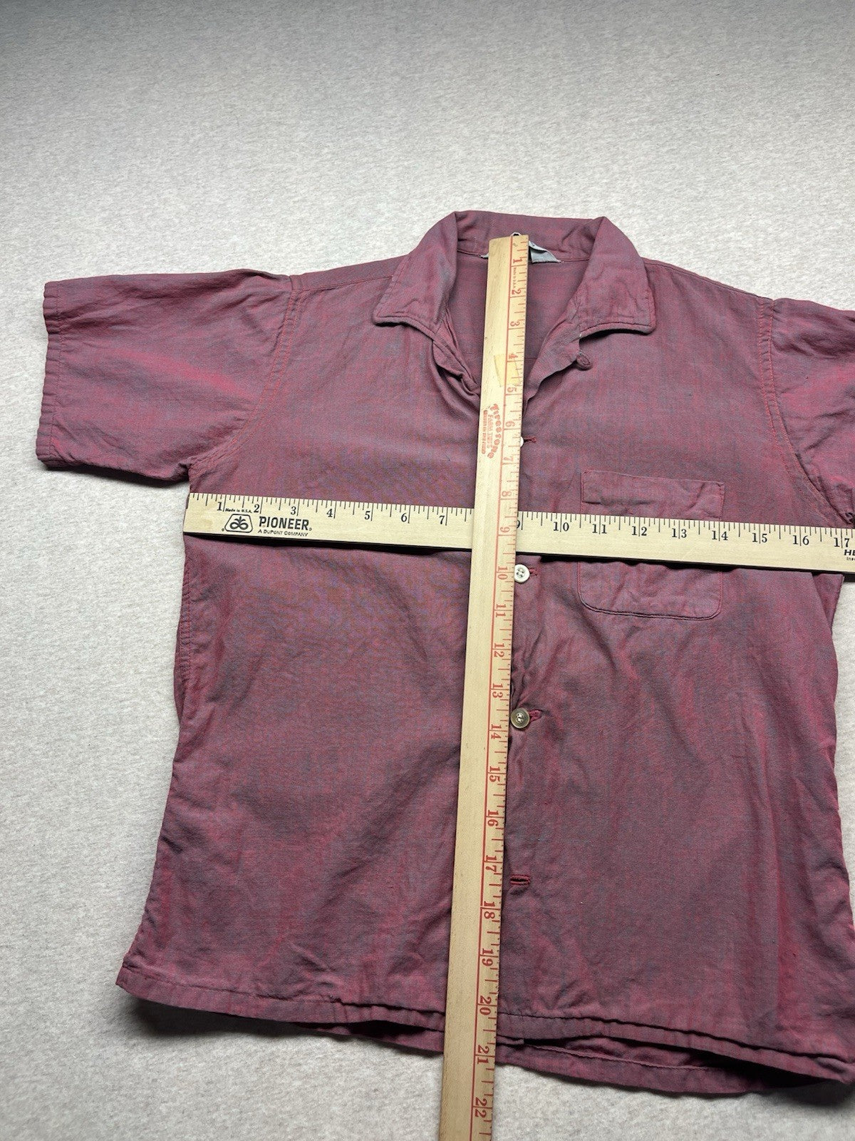 1950s,60s, Boys Youth Faded Red Cotton Shirt 