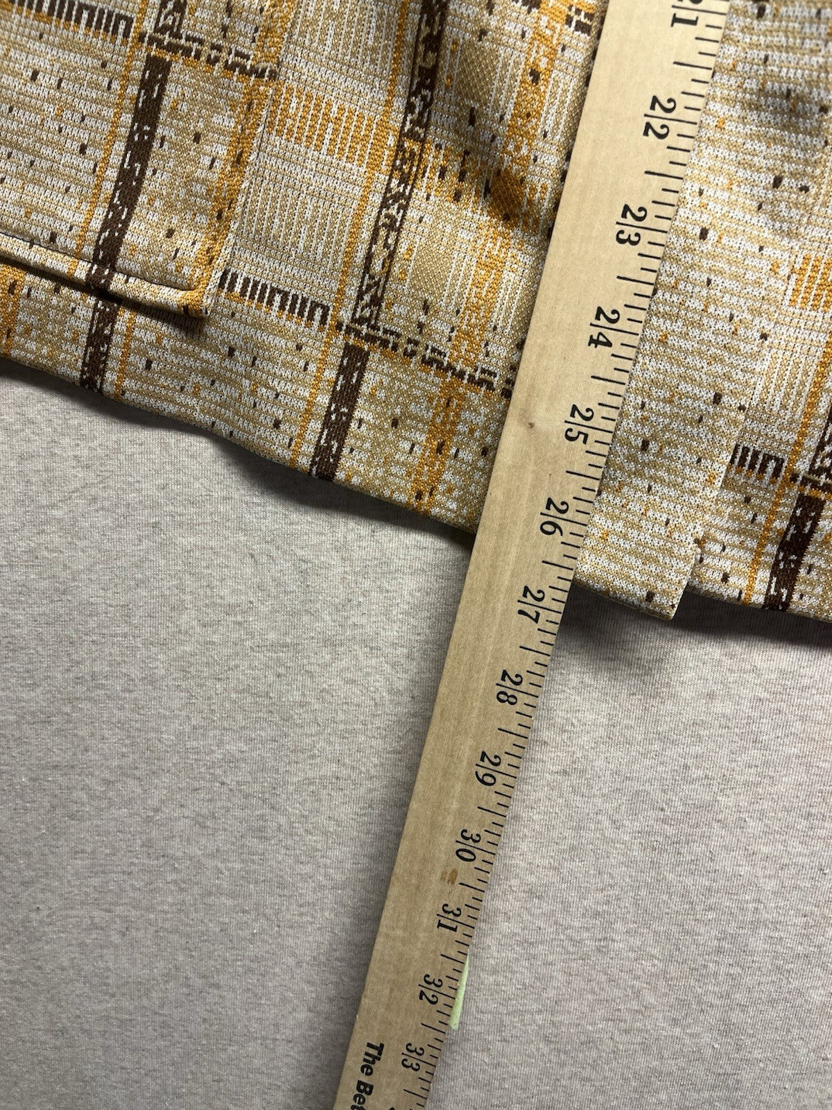 1970s Women’s Brown Plaid Knit S Sleeve W/pockets