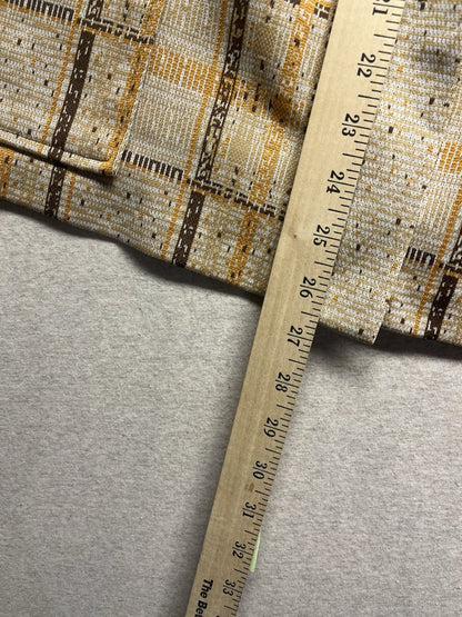 1970s Women’s Brown Plaid Knit S Sleeve W/pockets