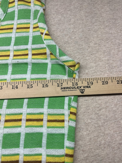 1970s Women’s Green & Yellow Terry Cloth S Sleeve Top