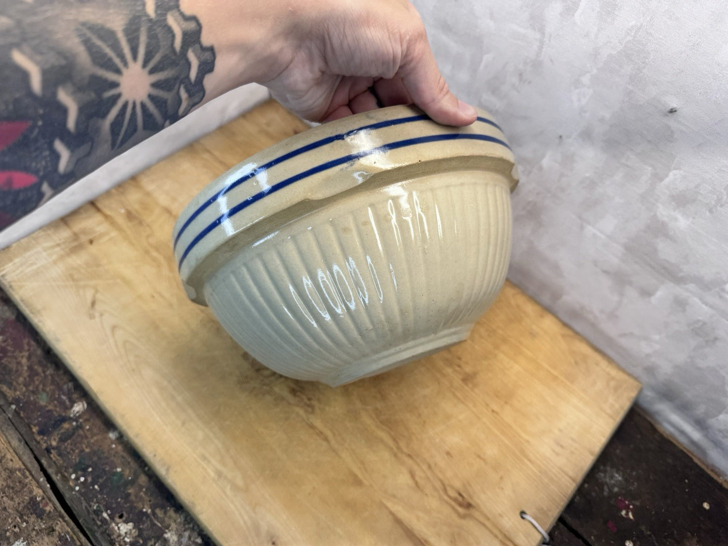 Stoneware Bowl Antique #1311