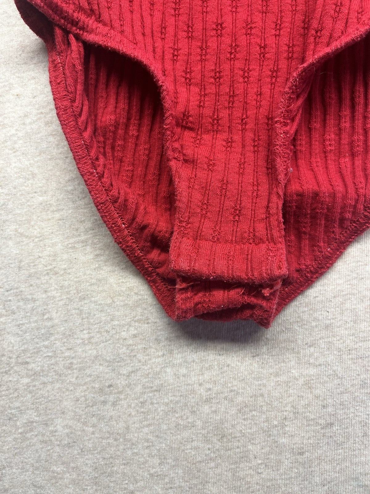 1990s Youth Red Sleeveless Knit Body Suit Size 10/12