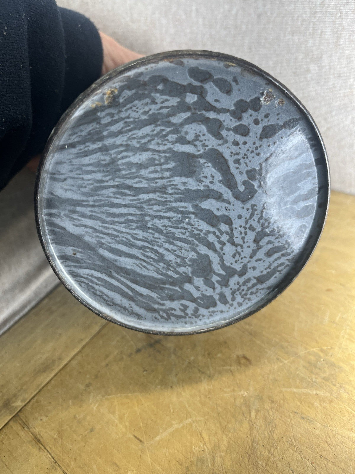 Grey Enamel 7” Cream Can